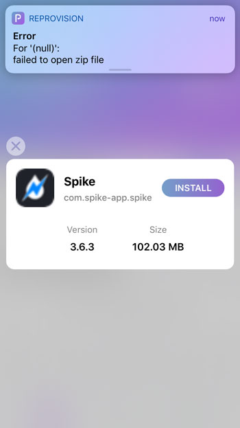 Install Spike Using ReProvision - Spike App